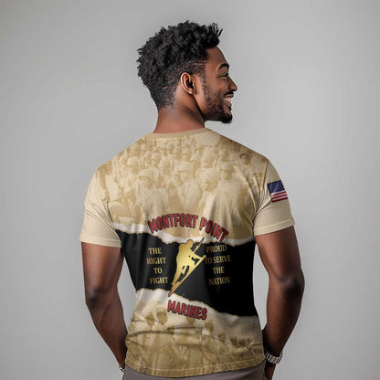 Montfort Point Marines T-Shirt African American First To Fight Prejudice Graphic Tee