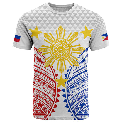 Personalised Philippines Independence Day T-Shirt Tribal Sun and Stars Ver 01 Graphic Tee