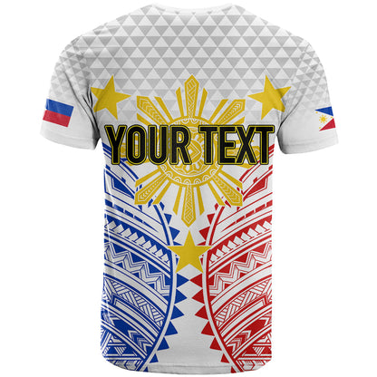 Personalised Philippines Independence Day T-Shirt Tribal Sun and Stars Ver 01 Graphic Tee