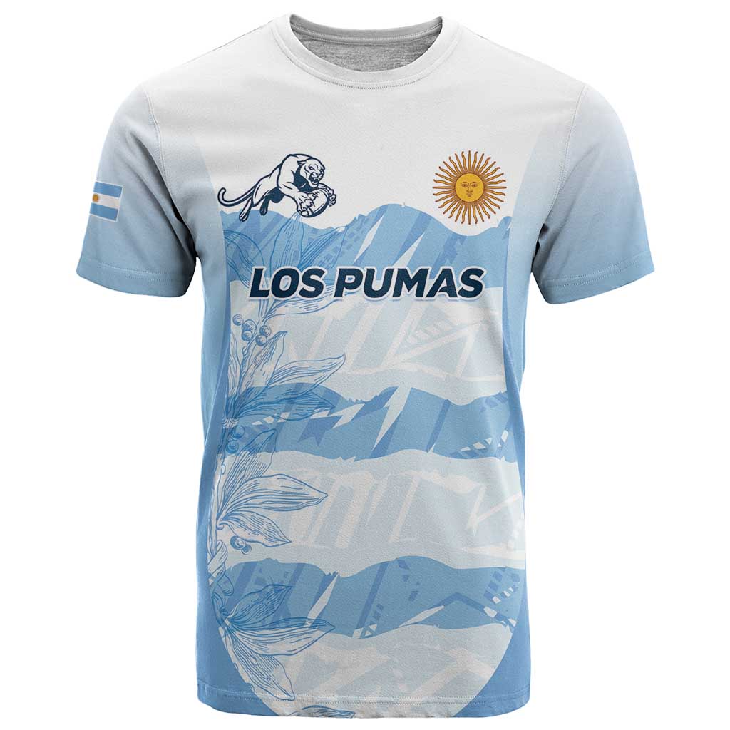 Argentina Rugby Los Pumas Custom T-Shirt Traditional Colors Graphic Tee