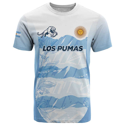 Argentina Rugby Los Pumas Custom T-Shirt Traditional Colors Graphic Tee