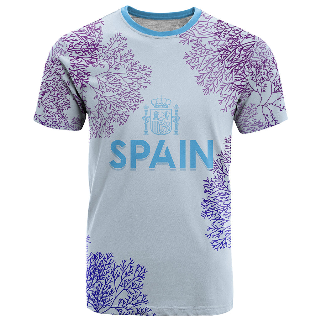 Personalised Spain Football T-Shirt Coral Reef Jersey Replica Inspired Graphic Tee