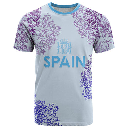 Personalised Spain Football T-Shirt Coral Reef Jersey Replica Inspired Graphic Tee