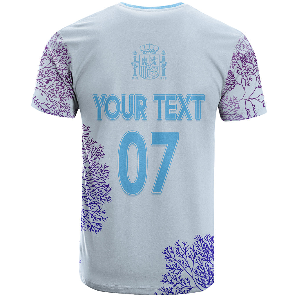 Personalised Spain Football T-Shirt Coral Reef Jersey Replica Inspired Graphic Tee
