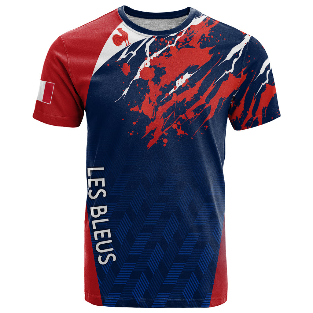 Personalised France Rugby T-Shirt World Cup Allez Les Bleus Grunge Style Graphic Tee