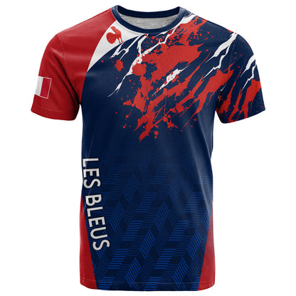 Personalised France Rugby T-Shirt World Cup Allez Les Bleus Grunge Style Graphic Tee