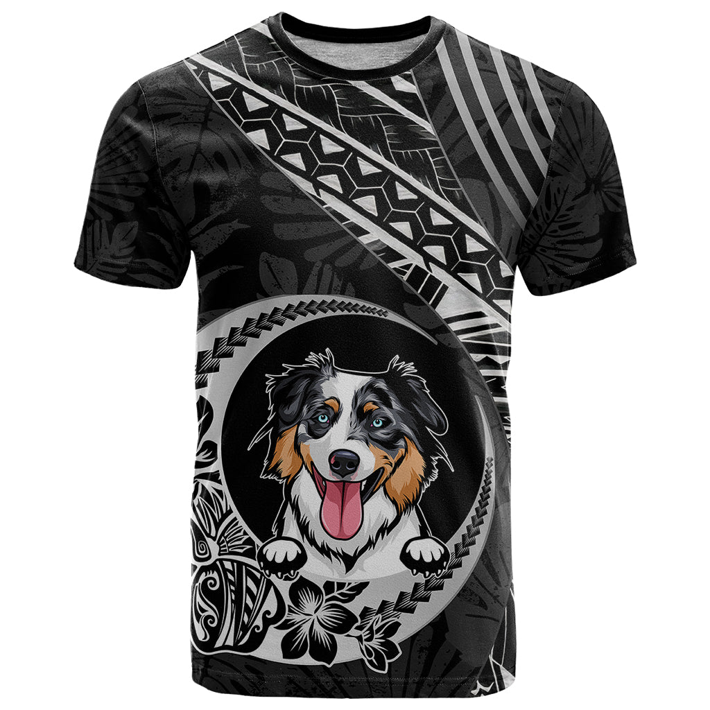 Personalised Polynesian Dog T-Shirt With Australian Shepherd - Crescent Style Graphic Tee
