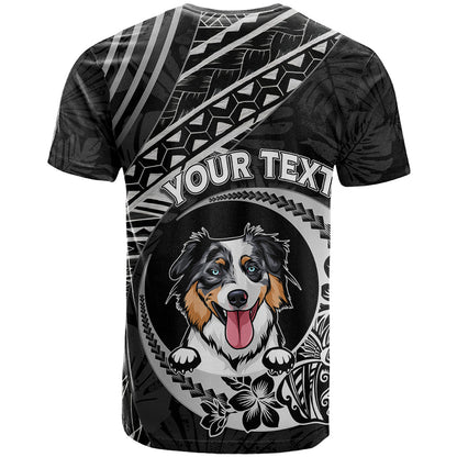 Personalised Polynesian Dog T-Shirt With Australian Shepherd - Crescent Style Graphic Tee