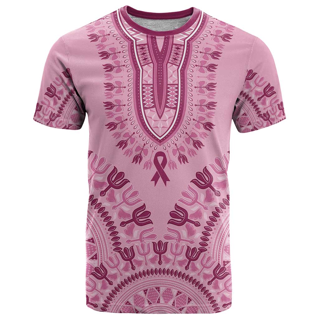 Dashiki Glamorous Pink T-Shirt Breast Cancer Awareness Graphic Tee