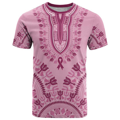 Dashiki Glamorous Pink T-Shirt Breast Cancer Awareness Graphic Tee
