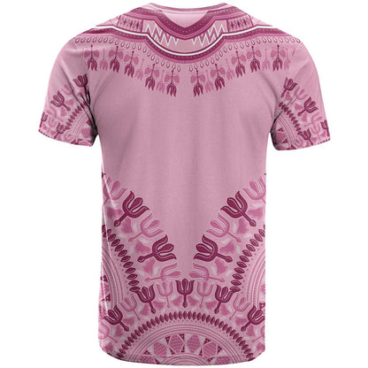 Dashiki Glamorous Pink T-Shirt Breast Cancer Awareness Graphic Tee