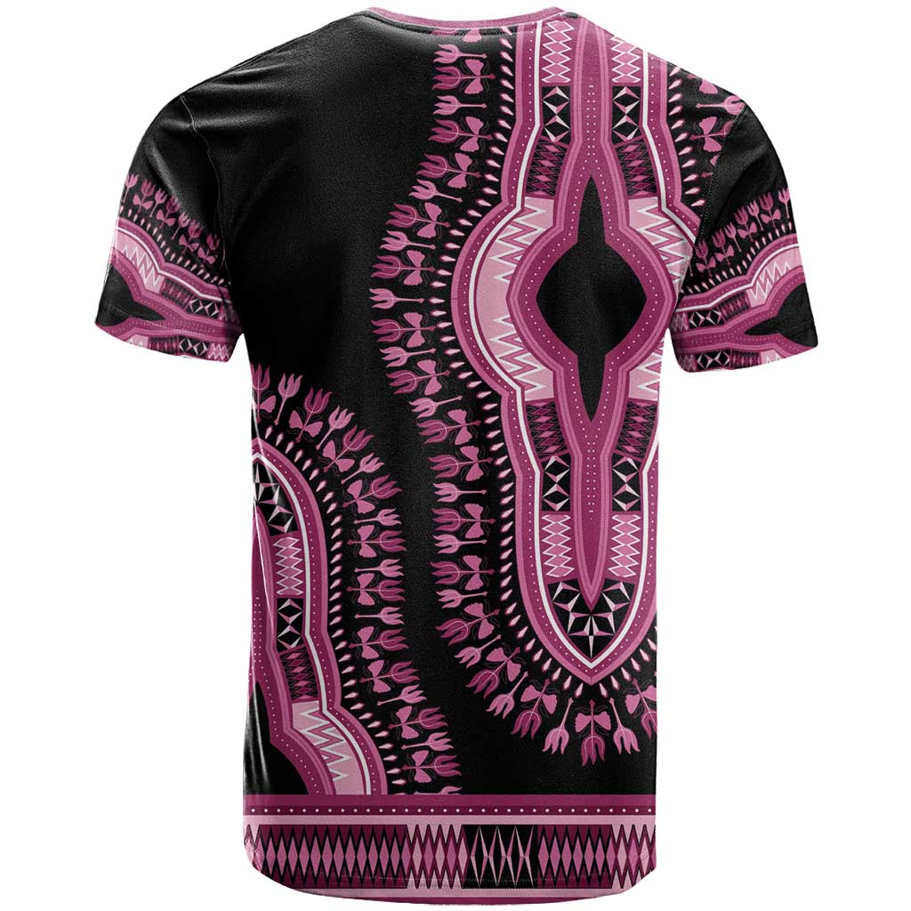 Breast Cancer Awareness Pink Ribbon T-Shirt Dashiki Style Graphic Tee