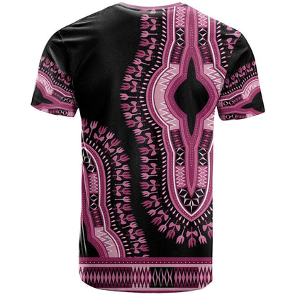 Breast Cancer Awareness Pink Ribbon T-Shirt Dashiki Style Graphic Tee
