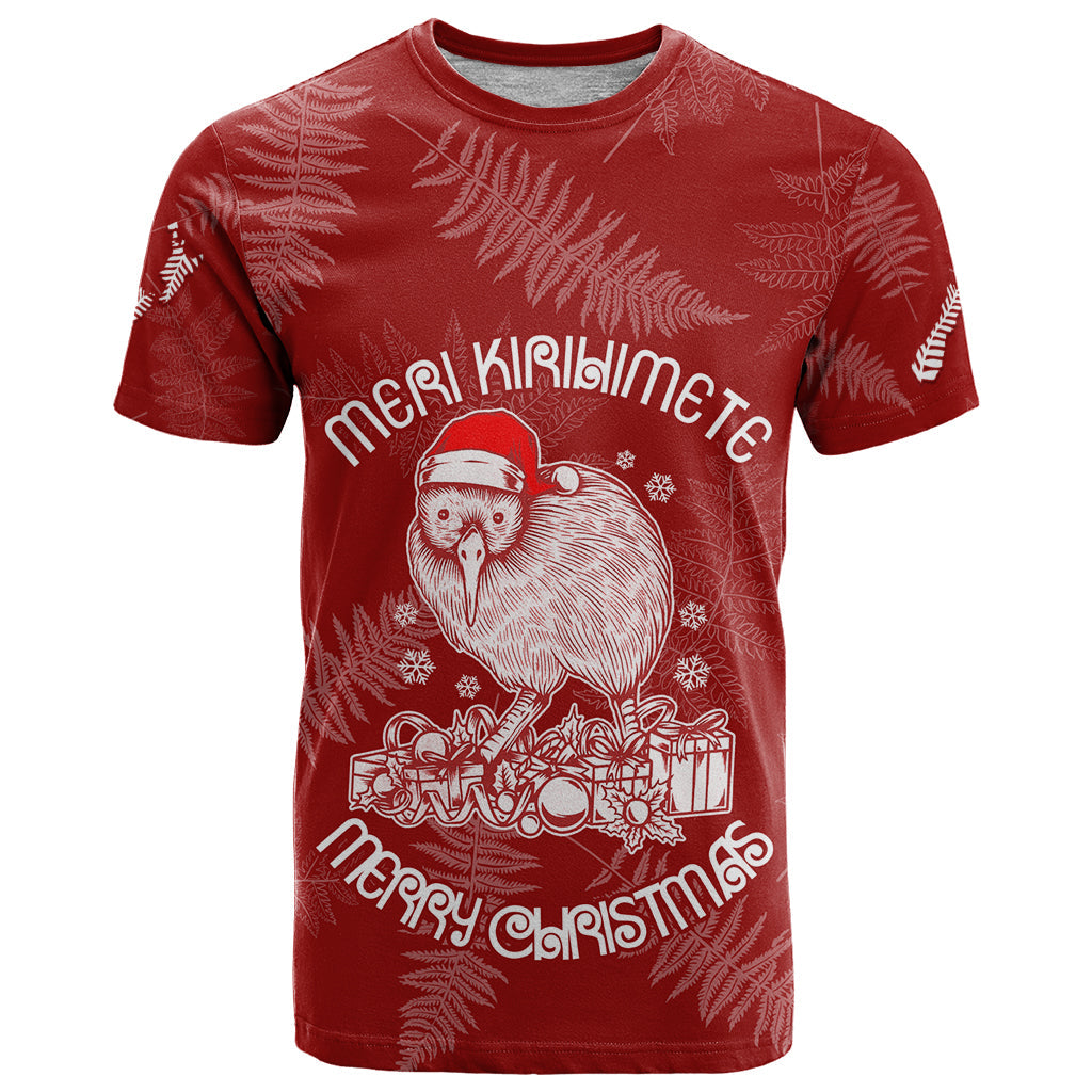 New Zealand Christmas T-Shirt Silver Fern Mix Kiwi Bird Ver01 Graphic Tee