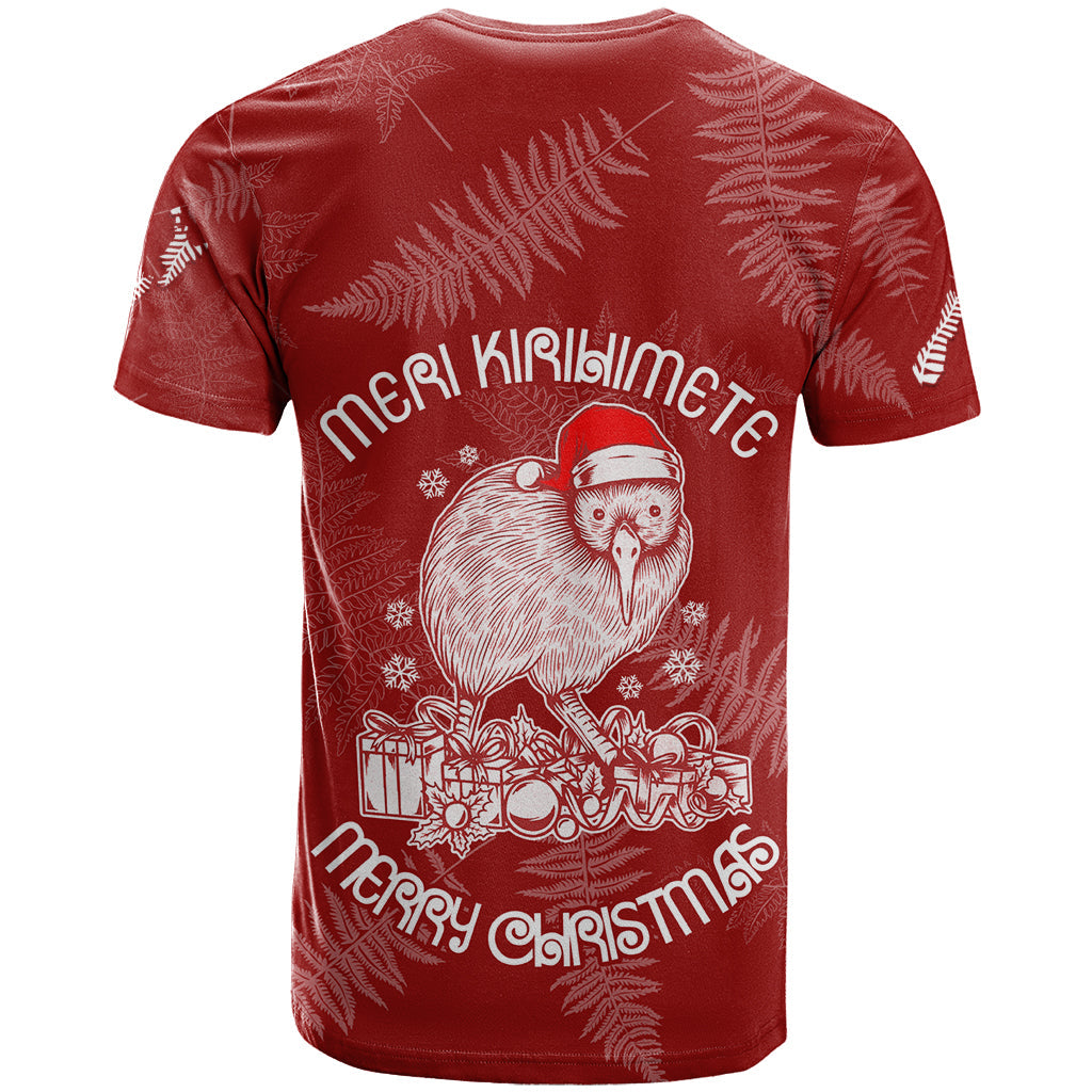 New Zealand Christmas T-Shirt Silver Fern Mix Kiwi Bird Ver01 Graphic Tee
