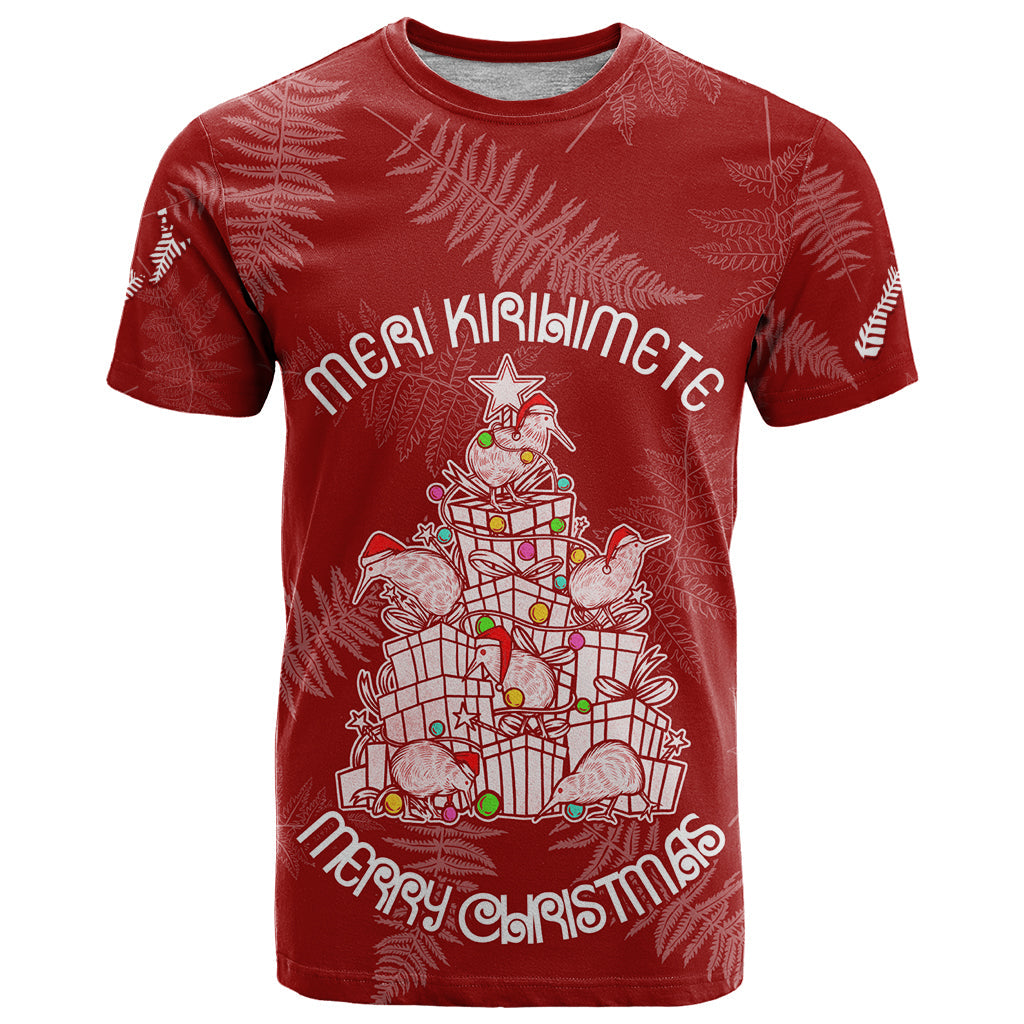 New Zealand Christmas T-Shirt Silver Fern Mix Kiwi Bird Ver02 Graphic Tee