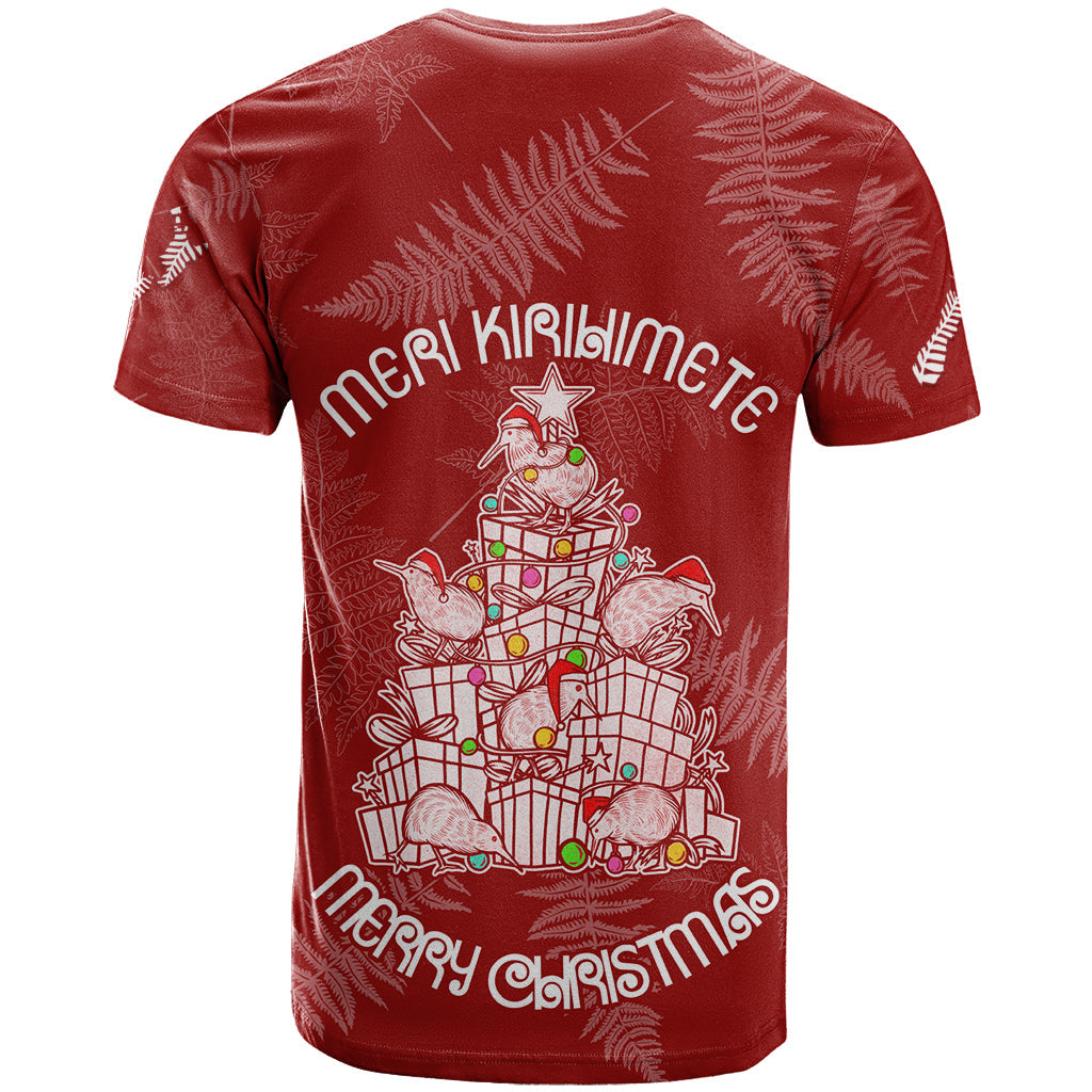 New Zealand Christmas T-Shirt Silver Fern Mix Kiwi Bird Ver02 Graphic Tee