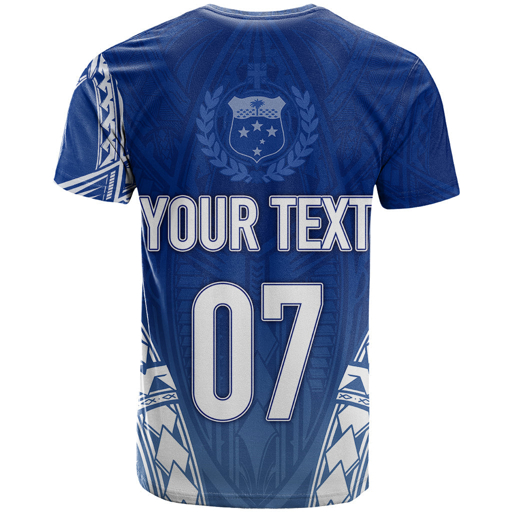 Personalised Samoa Rugby T-Shirt Manu Samoa Gradient Blue Graphic Tee