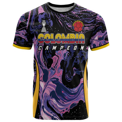 Colombia Football Custom T-Shirt Cano Cristales Style - Todos Somos Campeon Graphic Tee
