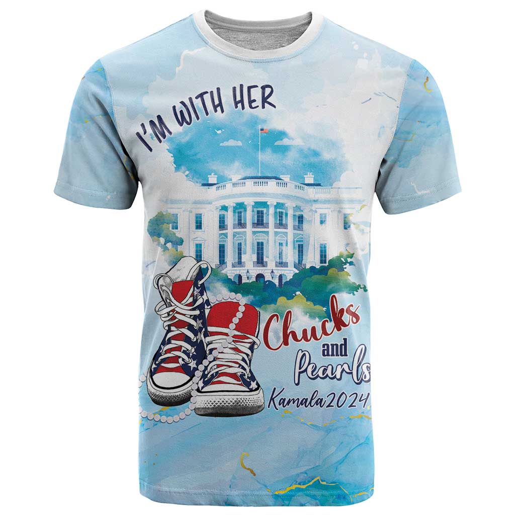 Chucks N Pearls 2024 T-Shirt I'm With Her Graphic Tee