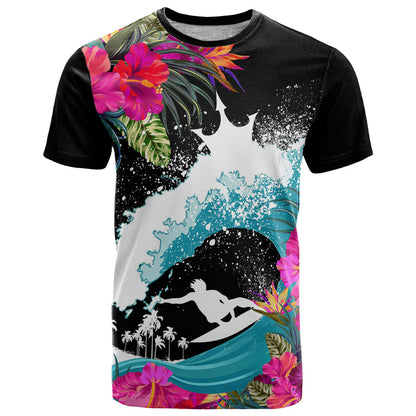Hawaii Surfing T-Shirt Triple Crown Rides The Waves Graphic Tee