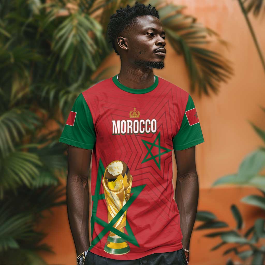 Morocco Football WC2026 Custom T-Shirt Atlas Lions - Conquer The World Graphic Tee