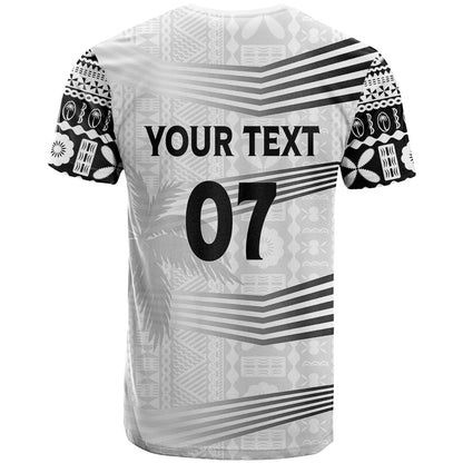 Personalised Fiji Rugby T-Shirt Kaiviti WC Jersey Replica - White Graphic Tee