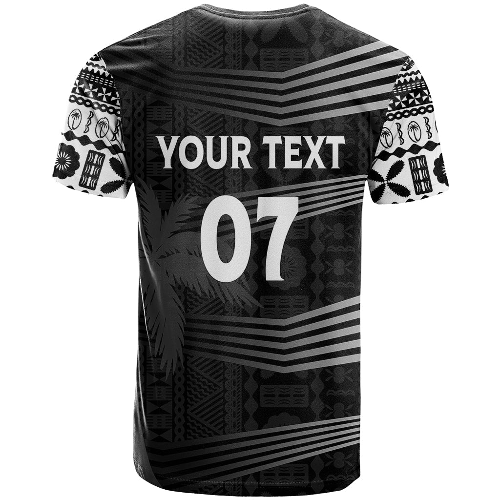 Personalised Fiji Rugby T-Shirt Kaiviti WC Jersey Replica - Black Graphic Tee
