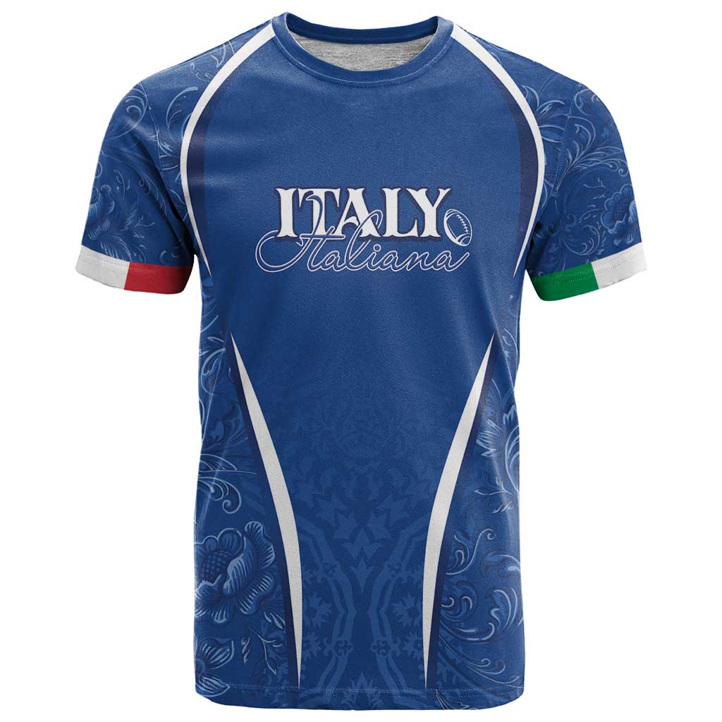 Italy Rugby Personalized T-Shirt Azzurro Savoia - Renaissance Inspired Graphic Tee