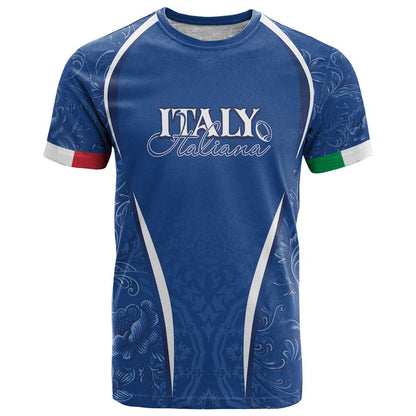 Italy Rugby Personalized T-Shirt Azzurro Savoia - Renaissance Inspired Graphic Tee