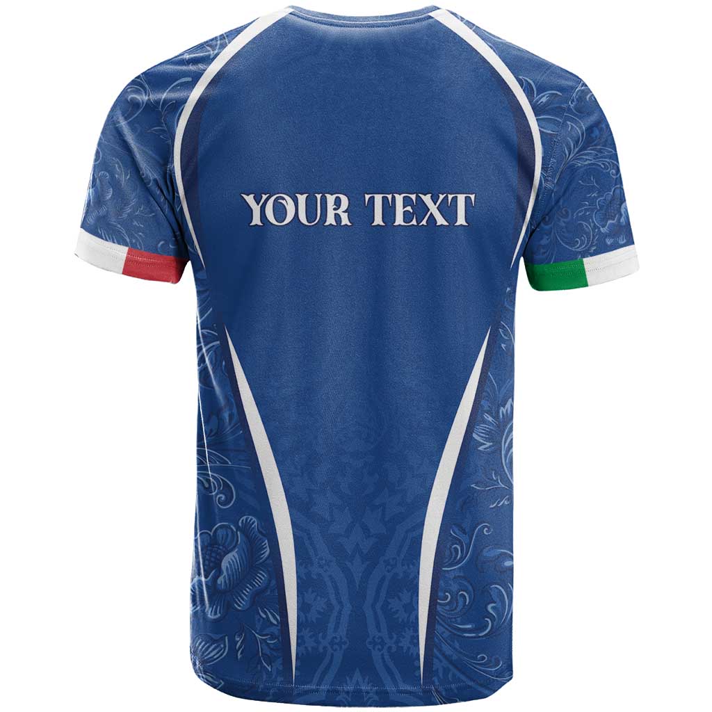 Italy Rugby Personalized T-Shirt Azzurro Savoia - Renaissance Inspired Graphic Tee