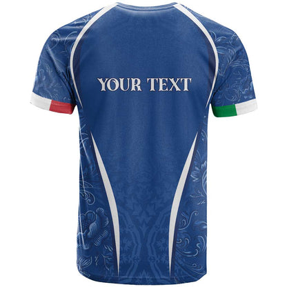 Italy Rugby Personalized T-Shirt Azzurro Savoia - Renaissance Inspired Graphic Tee