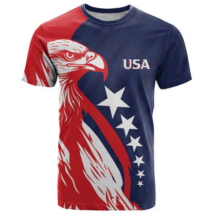 USA Ice Hockey Personalized Eagle T-Shirt Shoot For The Stars Graphic Tee