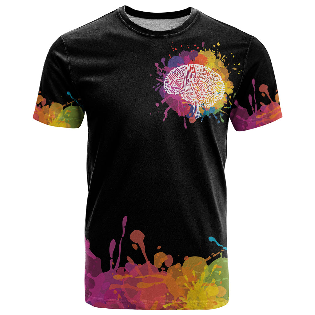 Autism Wired Differently Colors Splash T-Shirt Graphic Tee