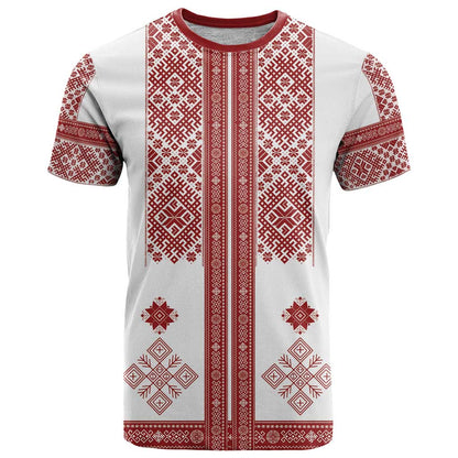 Latvia Jani Midsummer T-Shirt Red White Latvijas Auseklis Graphic Tee
