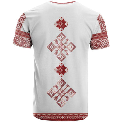 Latvia Jani Midsummer T-Shirt Red White Latvijas Auseklis Graphic Tee