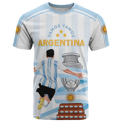 Argentina Campeones Custom T-Shirt Vamos Vamos Albiceleste Graphic Tee