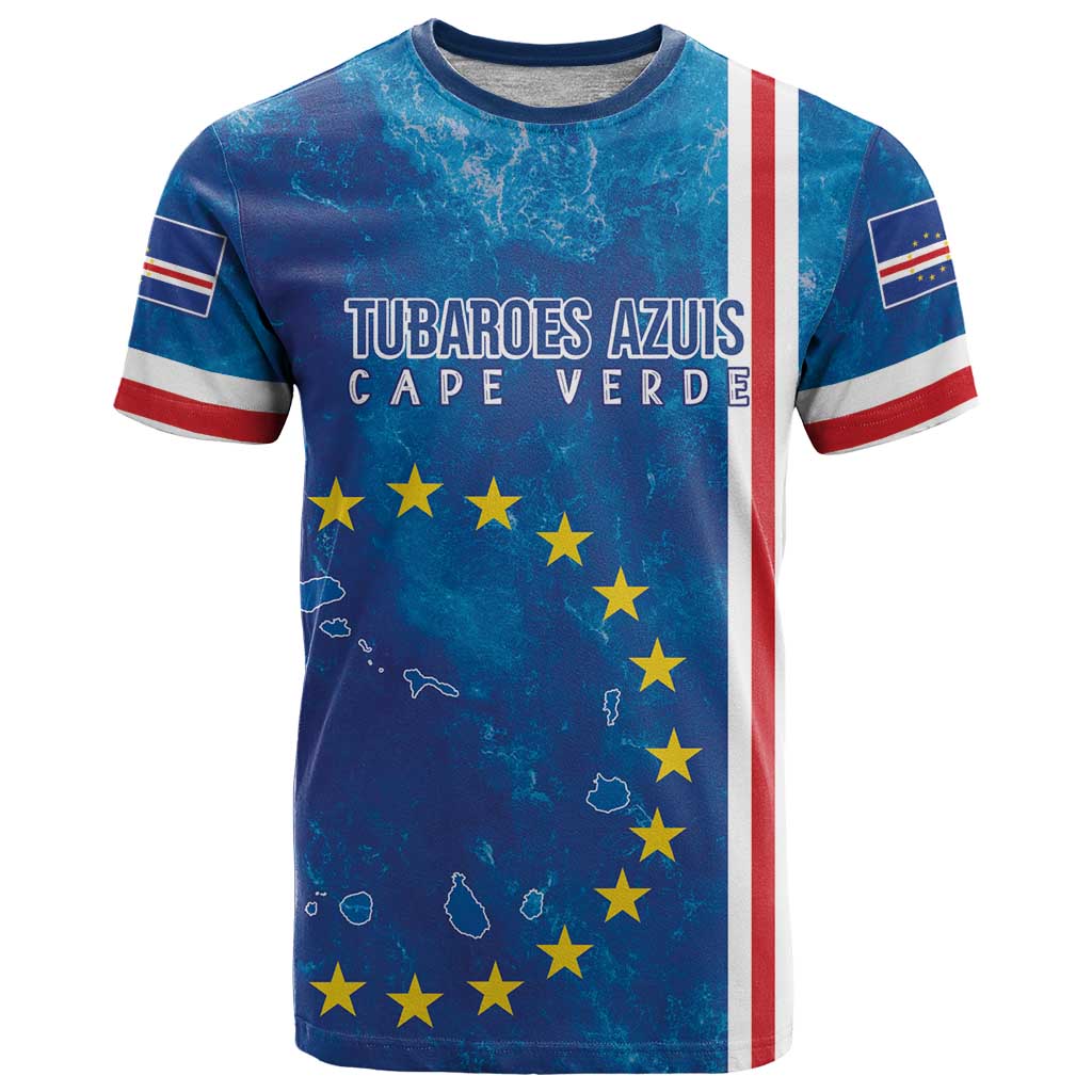 Cape Verde Tubaroes Azuis Custom T-Shirt Break The Waves Graphic Tee