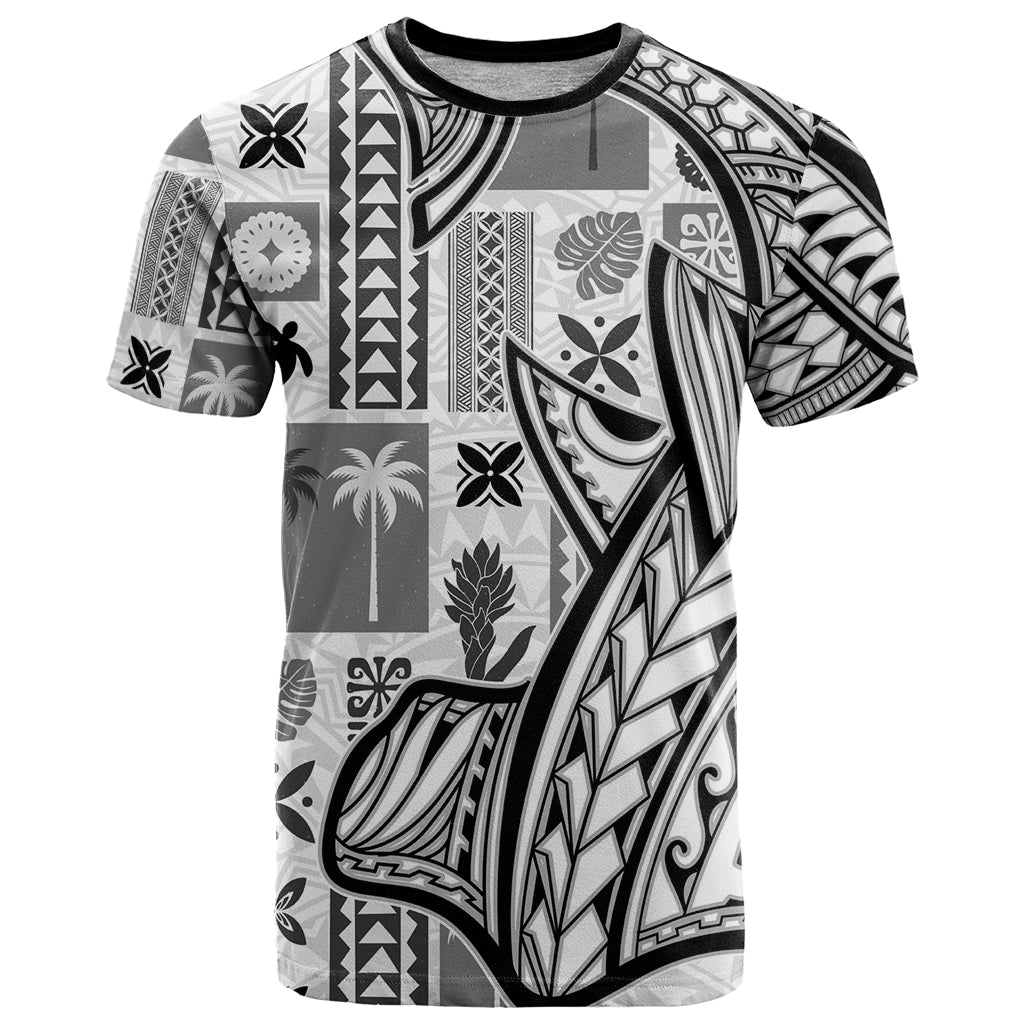 Samoa Tapa T-Shirt Siapo Mix Tatau Patterns - White Graphic Tee