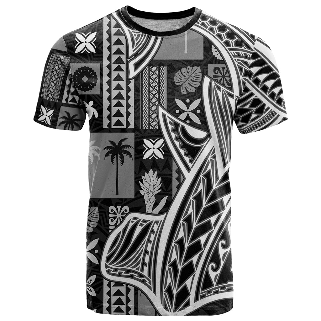 Samoa Tapa T-Shirt Siapo Mix Tatau Patterns - Black Graphic Tee