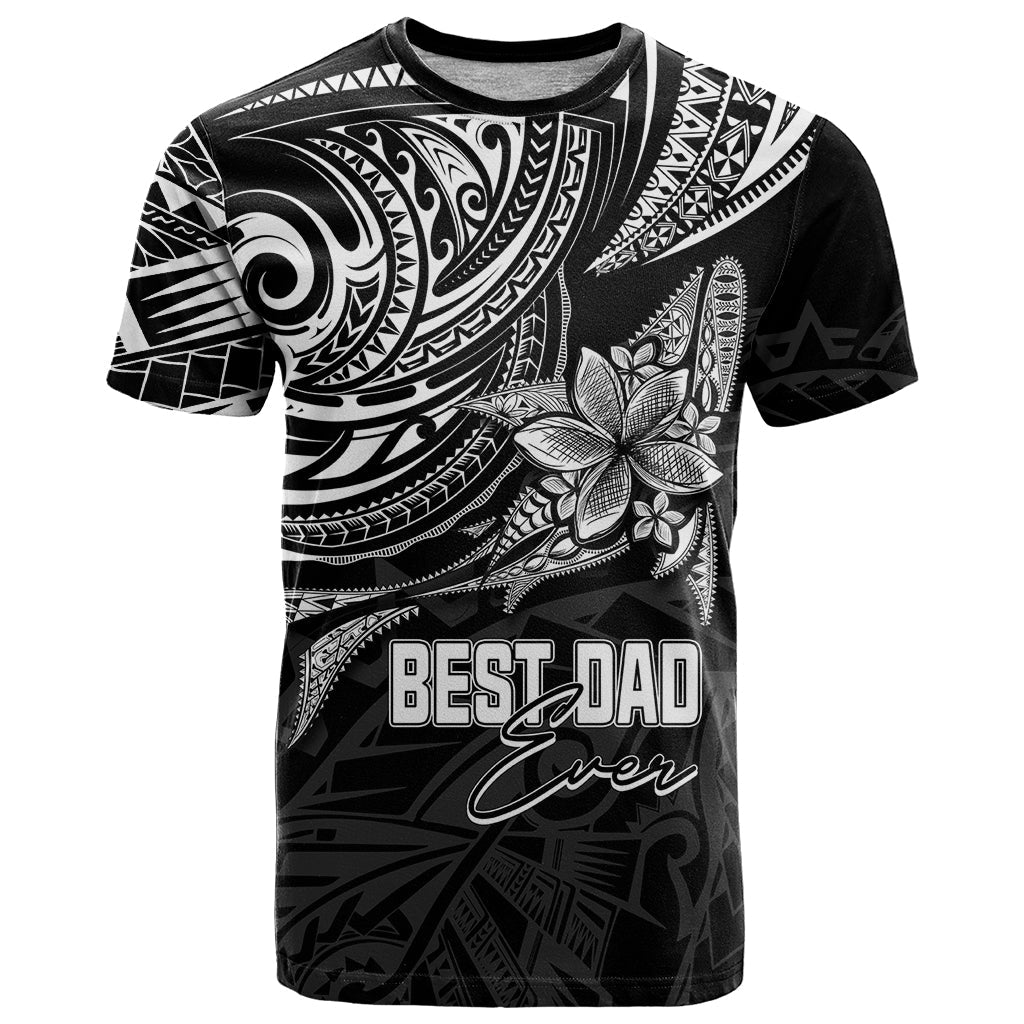 Personalised Father's Day Polynesian T-Shirt Best Dad Ever - Black Graphic Tee
