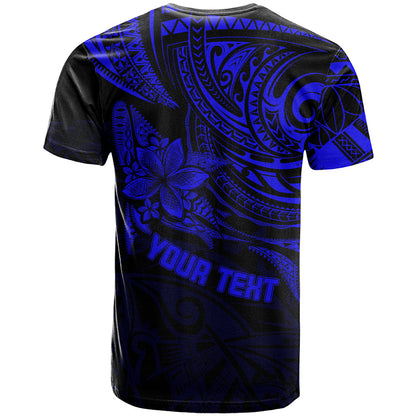Personalised Father's Day Polynesian T-Shirt Best Dad Ever - Blue Graphic Tee