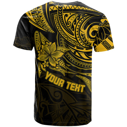 Personalised Father's Day Polynesian T-Shirt Best Dad Ever - Gold Graphic Tee