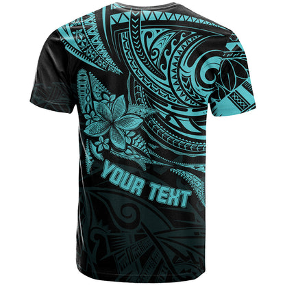 Personalised Father's Day Polynesian T-Shirt Best Dad Ever - Turquoise Graphic Tee
