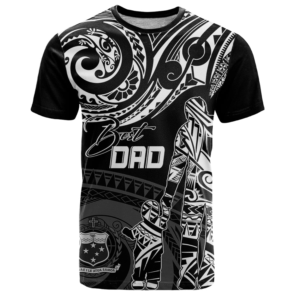 Personalised Father's Day Samoa T-Shirt Polynesian Dad & Kid Graphic Tee