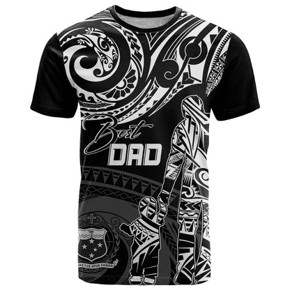 Personalised Father's Day Samoa T-Shirt Polynesian Dad & Kid Graphic Tee