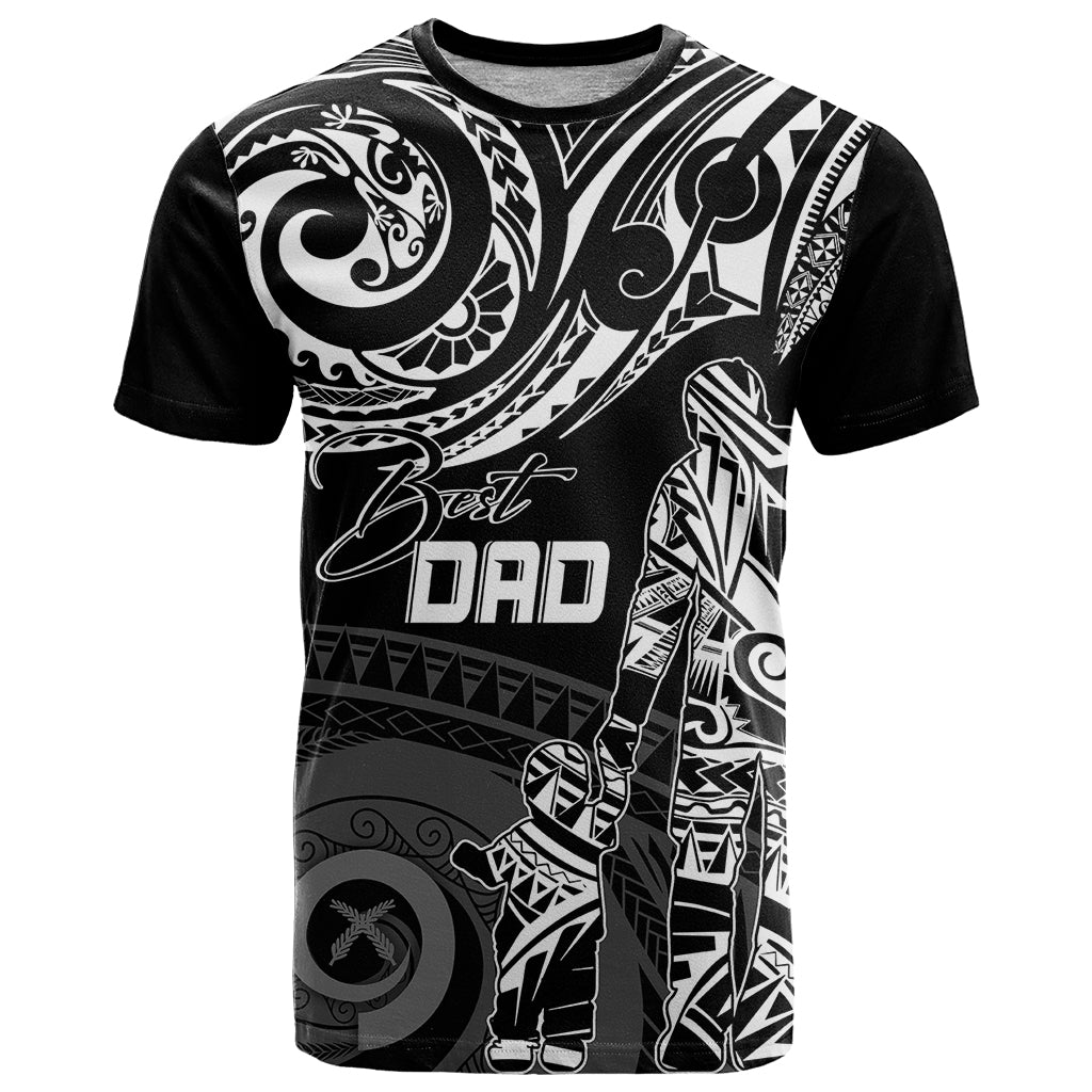 Personalised Father's Day Vanuatu T-Shirt Polynesian Dad & Kid Graphic Tee