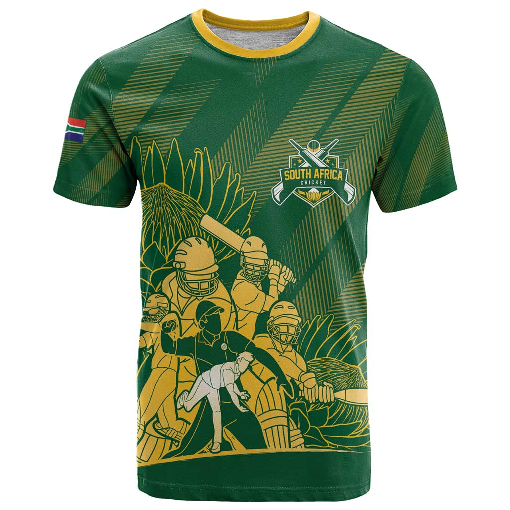 South Africa Cricket Champion Custom T-Shirt Proteas Rock The World Graphic Tee