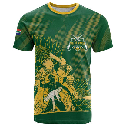 South Africa Cricket Champion Custom T-Shirt Proteas Rock The World Graphic Tee