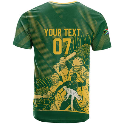South Africa Cricket Champion Custom T-Shirt Proteas Rock The World Graphic Tee